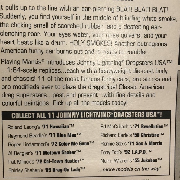 Johnny Lightning Dragsters NHRA 1995 Full Set‎ of 11 - Picture 9 of 9